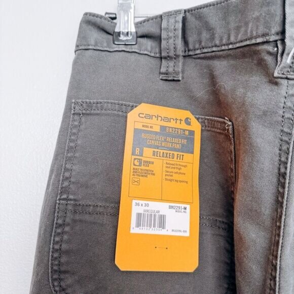Carhartt Grey Canvas Relaxed Fit Pants Size 36x30 - Picture 7 of 10